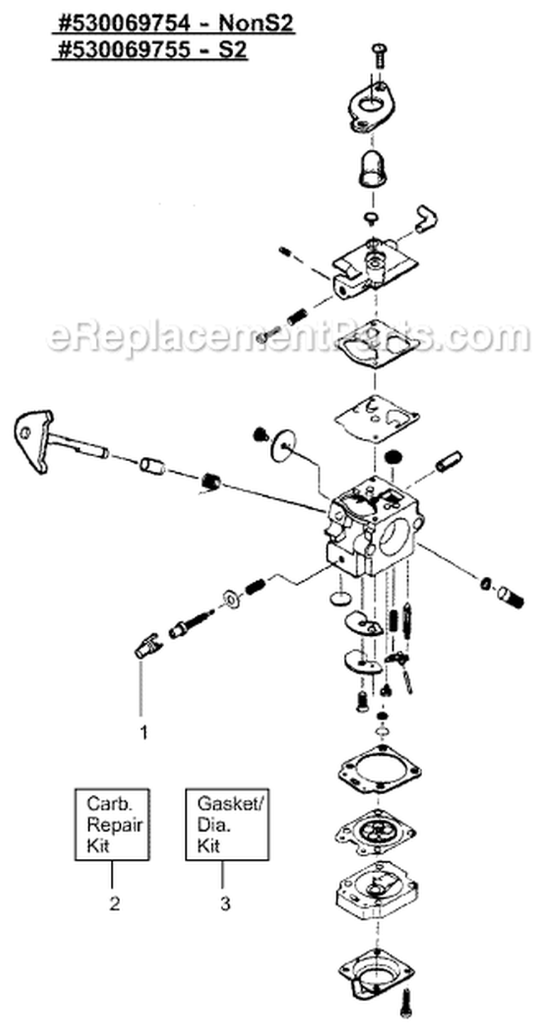 Page A Diagram and Parts List for XT55  Weed Eater Trimmer